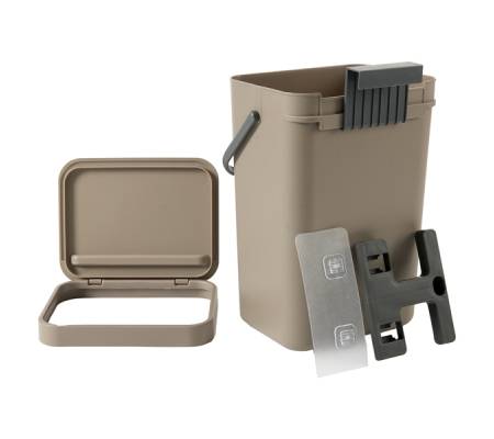 Pattumiera Gino - per rifiuti organici - 24 x 19 x 35,5 cm - 12 lt - marrone - Perfetto - 29126 - 8052474291264 - 94947_1 - DMwebShop