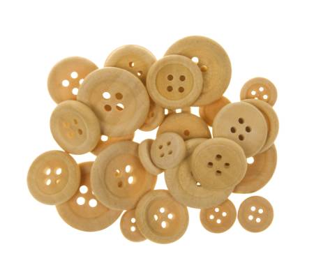 Bottoni - legno naturale - conf. 30 pezzi - Deco - 12025 - 8004957120257 - 93948_1 - DMwebShop