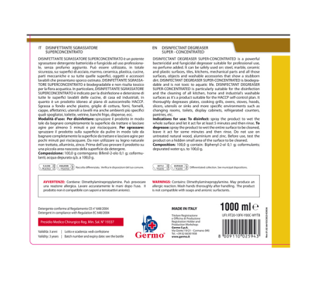 Disinfettante sgrassatore - superconcentrato - 1 lt - Tekna - k013 - 8009110025943 - 95916_2 - DMwebShop