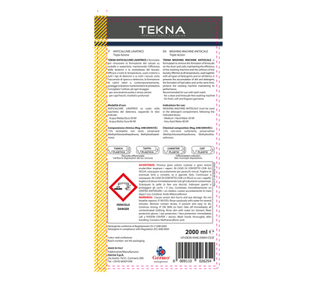 Anticalcare liquido per lavatrici - 2 lt - Tekna - K032 - 8009110026254 - 95922_1 - DMwebShop