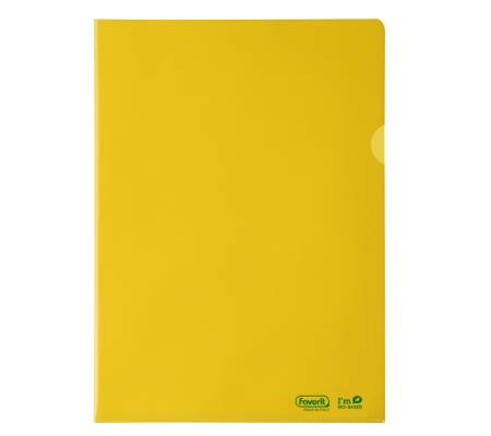 Cartelline a L - 22 x 30 cm - PE Bio-Based - liscio superior - giallo - conf. 25 pezzi - Favorit - 400182393 - 8006779049907 - DMwebShop