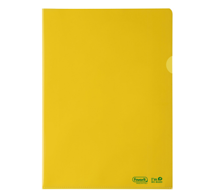 Cartelline a L - 22 x 30 cm - PE Bio-Based - liscio superior - giallo - conf. 25 pezzi - Favorit - 400182393 - 8006779049907 - DMwebShop