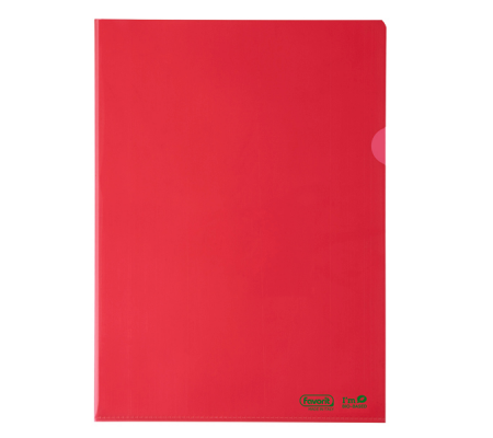 Cartelline a L - 22 x 30 cm - PE Bio-Based - liscio superior - rosso - conf. 25 pezzi - Favorit - 400182395 - 8006779049969 - DMwebShop