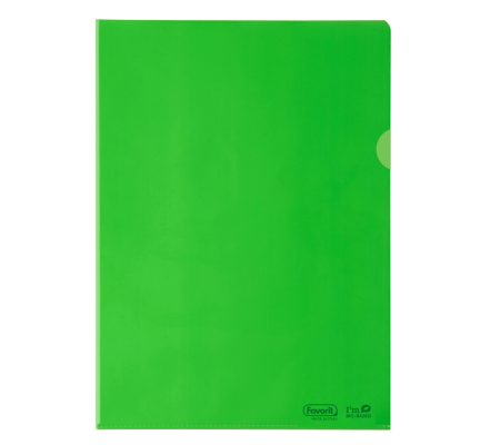 Cartelline a L - 22 x 30 cm - PE Bio-Based - liscio superior - verde - conf. 25 pezzi - Favorit - 400182396 - 8006779049990 - DMwebShop