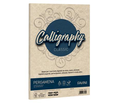 Carta Calligraphy Pergamena - A4 - 190 gr - sabbia 02 - conf. 250 fogli - Favini - A69U254 - 8007057670219 - DMwebShop