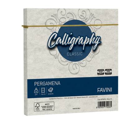 Busta Calligraphy Pergamena - 170 x 170 mm - 90 gr - perla 10 - conf. 25 pezzi - Favini - A574078 - 8007057750065 - DMwebShop