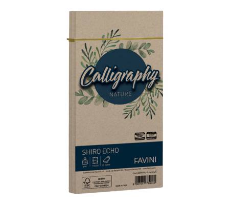 Busta Calligraphy Shiro Eco - 110 x 220 mm - 120 gr - legno - conf. 25 pezzi - Favini - A57N904 - 8007057760040 - DMwebShop
