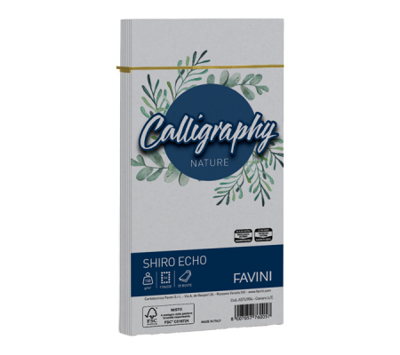Busta Calligraphy Shiro Eco - 110 x 220 mm - 120 gr - cenere - conf. 25 pezzi - Favini - A57U904 - 8007057760057 - DMwebShop