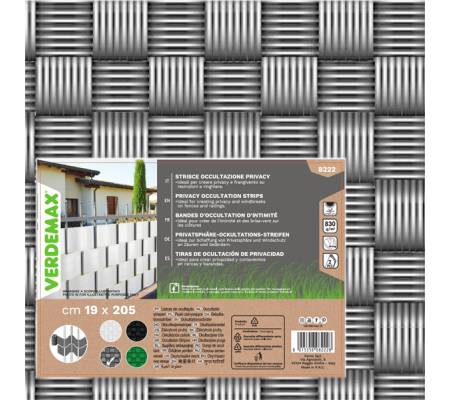 Striscia di occultazione privacy - 19 x 205 cm - PVC - grigio - Verdemax - 8222 - 8015358082228 - DMwebShop