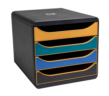 Cassettiera Big Box NeoDeco - 4 cassetti - 34,7 x 27,8 x 26,7 cm - multicolore - Exacompta - 310505D - 9002493105058 - DMwebShop