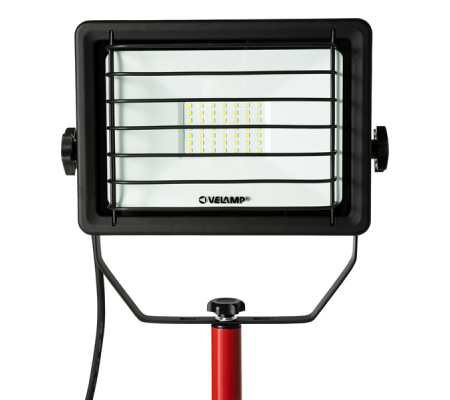 Proiettore da cantiere Waingro - con treppiede e cavo 3 mt e griglia - 50 W - rosso - Velamp - IS746-50W - 8003910107298 - 98118_2 - DMwebShop