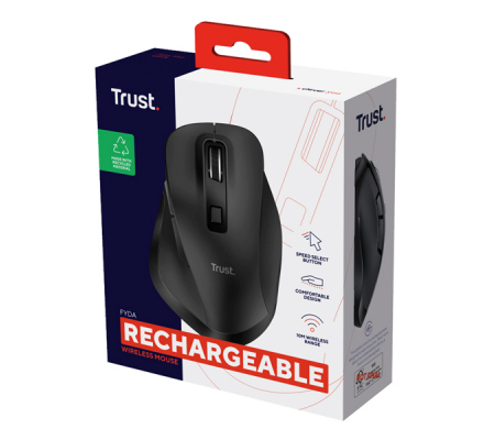Mouse wireless Fyda - ricaricabile - nero - Trust - 24727 - 8713439247275 - 98143_5 - DMwebShop