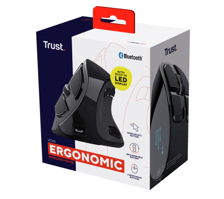 Mouse wireless ergonomico Voxx - ricaricabile - nero - Trust - 23731 - 8713439237313 - 98467_7 - DMwebShop