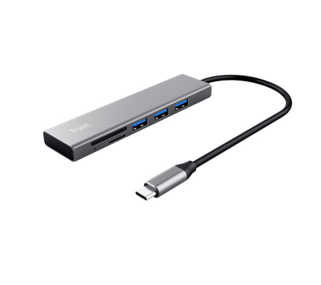 Hub USB-C veloce e lettore di schede - 3 porte - argento - Trust - 24191 - 8713439241914 - 98469_1 - DMwebShop