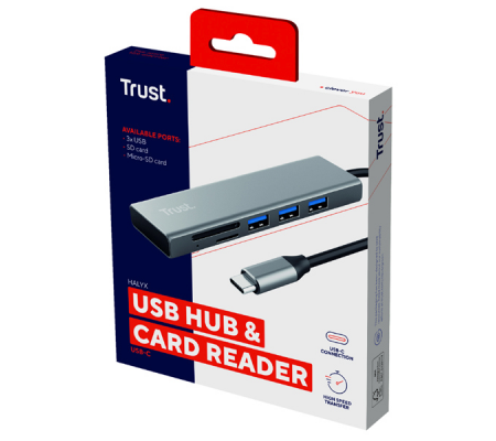 Hub USB-C veloce e lettore di schede - 3 porte - argento - Trust - 24191 - 8713439241914 - 98469_4 - DMwebShop