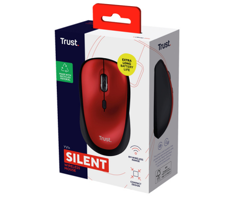 Mouse wireless Yvi+ - silenzioso - rosso - Trust - 24550 - 8713439245509 - 98480_4 - DMwebShop