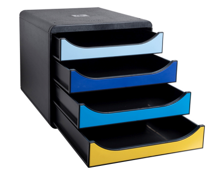 Cassettiera Big Box Bee Blue - 4 cassetti A4 - nero-multicolore - Exacompta - 3104202D - 9002490310424 - 98603_1 - DMwebShop