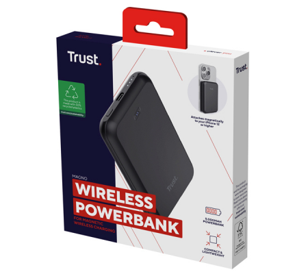 Powerbank wireless Magno - magnetico - da 5.000 mAh - Trust - 24877 - 8713439248777 - 98760_4 - DMwebShop
