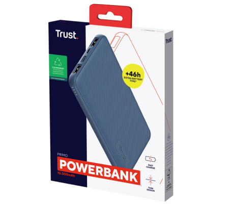 Powerbank Primo - ultrasottile - da 10.000 mAh - blu - Trust - 25028 - 8713439250282 - 98766_2 - DMwebShop