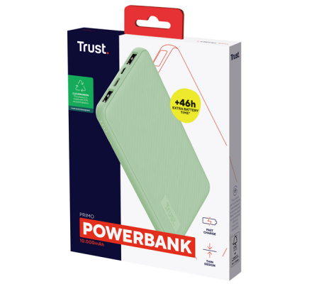 Powerbank Primo - ultrasottile - da 10.000 mAh - verde - Trust - 25029 - 8713439250299 - 98767_2 - DMwebShop