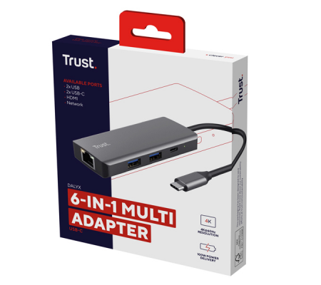 Adattatore multiporta Dalyx - USB-C 6 in 1 - alluminio-argento - Trust - 24968 - 8713439249682 - 98770_4 - DMwebShop