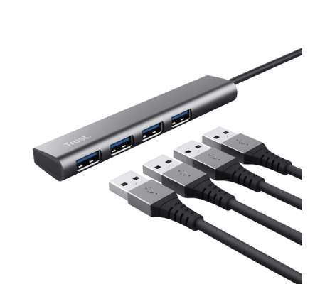 Hub Halyx - 4 porte - da USB-C a USB-A 3.2 Gen1 - alluminio - grigio - Trust - 24948 - 8713439249484 - 98771_1 - DMwebShop