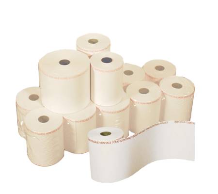 Rotolo per POS e carte di credito 57 mm x 20 mt diametro esterno 64 mm anima 12 mm carta chimica a 2 copie blister 10 pezzi - 9191