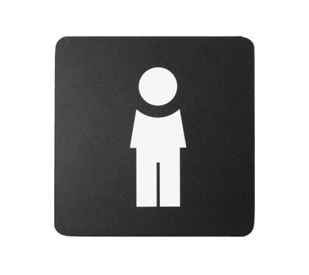 Pittogramma adesivo - toilette uomo - 16 x 16 cm - PVC - nero-bianco - Stilcasa - PR1-U - 8033630015405 - DMwebShop