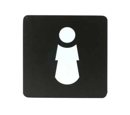 Pittogramma adesivo - toilette donna - 16 x 16 cm - PVC - nero-bianco - Stilcasa - PR2-D - 8033630015191 - DMwebShop