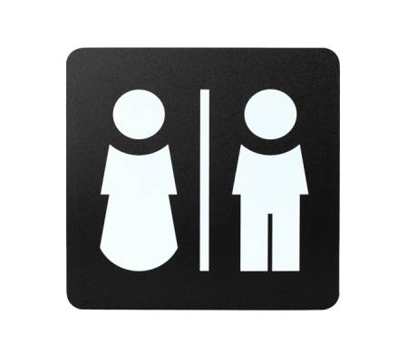 Pittogramma adesivo - toilette uomo-donna - 16 x 16 cm - PVC - nero-bianco - Stilcasa - PR3-UD - 8033630015207 - DMwebShop