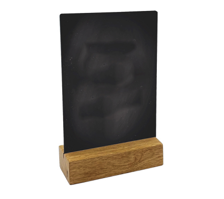 Lavagna da tavolo scrivibile - con base in legno massello - A6 - 10,5 x 15 x 4 cm - nero - Lebez - 81002 - 8007509119099 - DMwebShop