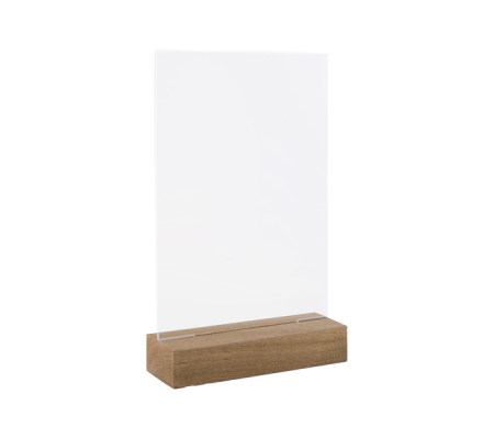 Portadepliant - verticale - con base in legno - 10,5 x 15 cm - acrilico - Lebez - 81006 - 8007509096994 - DMwebShop