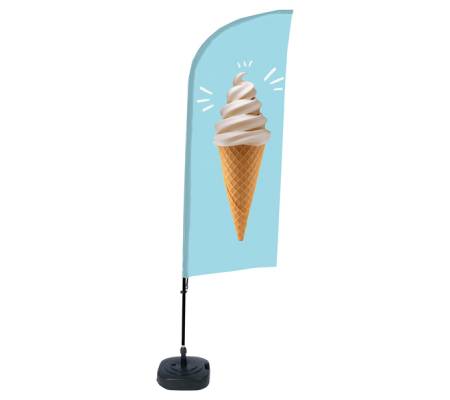 Bandiera a vela GELATO - con base riempibile - 89 x 240 cm - Studio T - BFAW310-WT21-I131ECO - DMwebShop