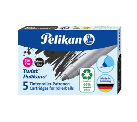 Cartuccia sferografica KM5 eco - nero - conf. 10 pezzi - Pelikan - 300010005 - 4012700824691 - DMwebShop