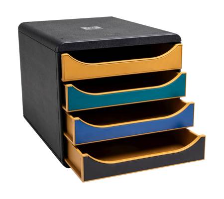 Cassettiera Big Box NeoDeco - 4 cassetti - 34,7 x 27,8 x 26,7 cm - multicolore - Exacompta - 310505D