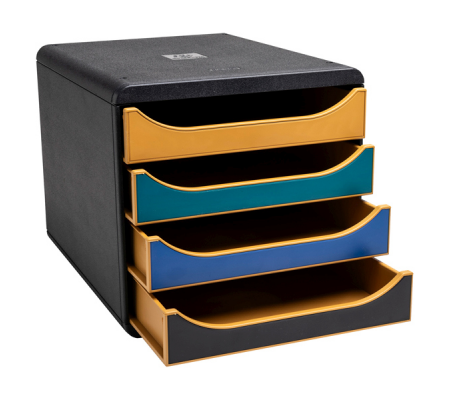 Cassettiera Big Box NeoDeco - 4 cassetti - 34,7 x 27,8 x 26,7 cm - multicolore - Exacompta - 310505D