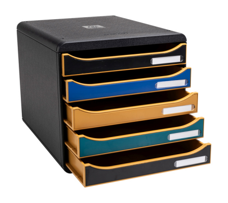 Cassettiera Big Box Plus NeoDeco - 5 cassetti - 34,7 x 27,8 x 26,7 cm - multicolore - Exacompta - 309505D