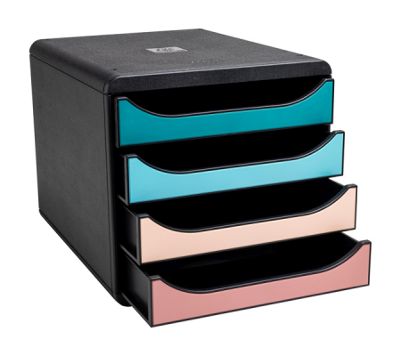Cassettiera Big Box Skandi - 4 cassetti - 34,7 x 27,8 x 26,7 cm - multicolore - Exacompta - 310606D