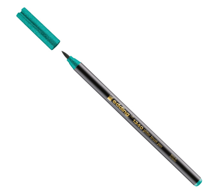 Pennarello Brush 1340 glitter - tratto da 1,0 a 6 mm - colori assortiti - astuccio 10 pezzi - Edding - 4-1340-10-4