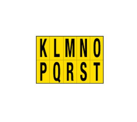 Lettere adesive da K a T - in PVC - 56 x 99 mm - 10 etichette per foglio - 1 foglio - nero-giallo - Cartelli Segnalatori - 905KT - 8409052101826 - DMwebShop