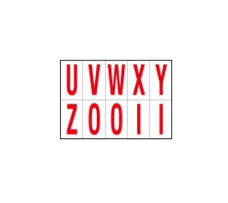 Lettere adesive da U a Z - in PVC - 56 x 99 mm - 10 etichette per foglio - 1 foglio - rosso-bianco - Cartelli Segnalatori - 915UZ - DMwebShop