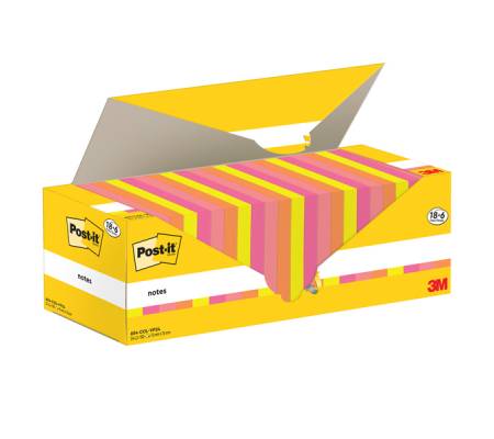 Blocco foglietti Super Sticky - 654-COL-VP24 - 76 x 76 mm - colori assortiti - 90 fogli - conf. 24 blocchi - Post-it - 7100317837 - 4064035128159 - DMwebShop