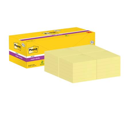 Blocco foglietti Super Sticky - 654-SSCY-VP24 - 76 x 76 mm - giallo Canary - 90 fogli - conf. 24 blocchi - Post-it - 7100236613 - 4054596855977 - DMwebShop