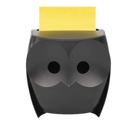 Dispenser gufo nero + ricarica Super Sticky Z Notes - giallo - OWL-330 - 76 x 76 mm - 90 fogli - Post-it - 7100322315 - 4064035147204 - DMwebShop