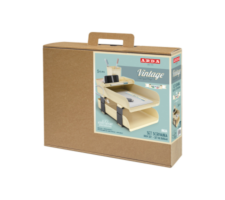 Set scrivania Vintage Milk - 5 accessori - avorio - Arda - 830MI