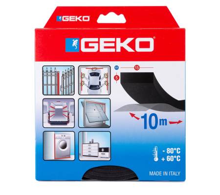 Guarnizione adesiva per serramenti MUSS - 15 x 5 mm x 10 mt - neoprene - nero - Geko - 1300/5 - 8014846015519 - DMwebShop