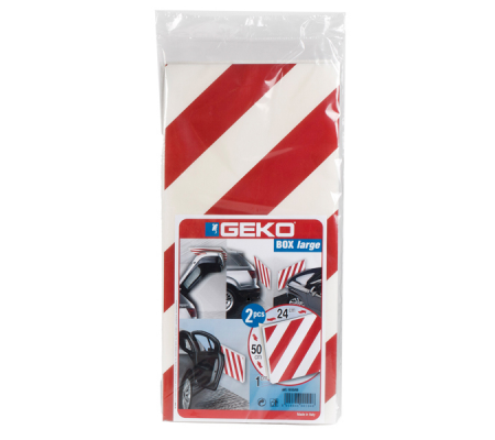 Pannello antiurto adesivo Box - 24 x 50 cm - bianco-rosso - conf. 2 pezzi - Geko - 1810-05 - 1810/05 - 8014846001048 - DMwebShop