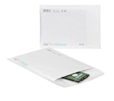 Busta imbottita AirPro Green - C/13 - 17 x 21,5 cm - carta - bianco - conf. 100 pezzi - Bong Packaging - 12281 - 5901947057957 - DMwebShop