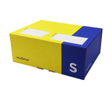 Scatola automontante per ecommerce Pick e Post - S - 26 x 19 x 10 cm - giallo-blu - Blasetti - 0262 - 8007758026216 - DMwebShop