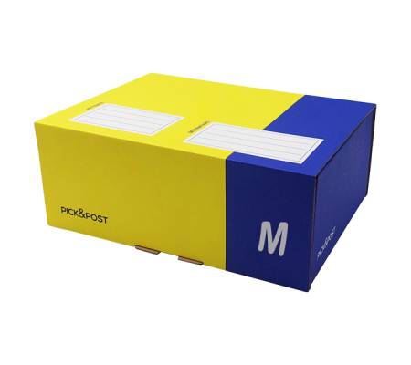 Scatola automontante per ecommerce Pick e Post - M - 36 x 24 x 12 cm - giallo-blu - Blasetti - 0263 - 8007758026315 - DMwebShop